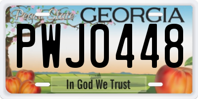 GA license plate PWJ0448