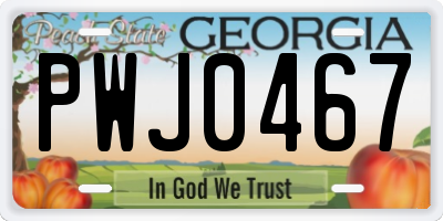GA license plate PWJ0467
