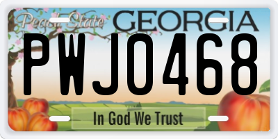 GA license plate PWJ0468