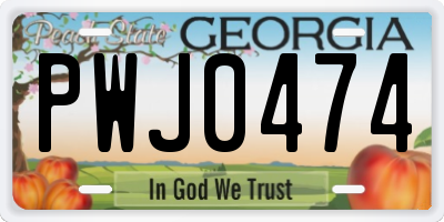 GA license plate PWJ0474