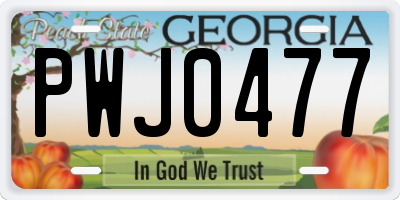 GA license plate PWJ0477