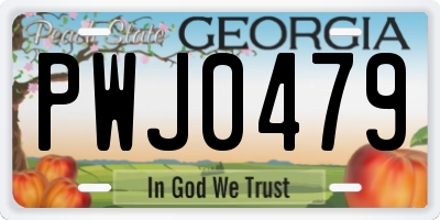 GA license plate PWJ0479