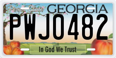 GA license plate PWJ0482