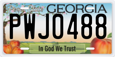 GA license plate PWJ0488