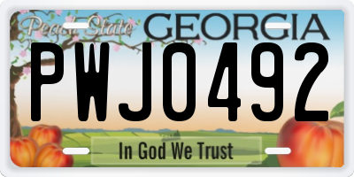 GA license plate PWJ0492