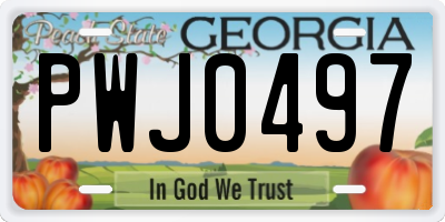 GA license plate PWJ0497