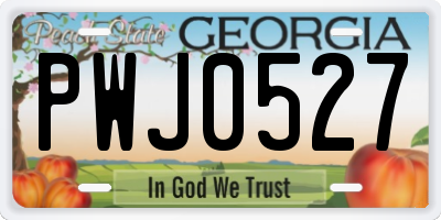GA license plate PWJ0527