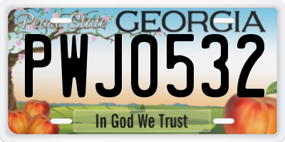 GA license plate PWJ0532