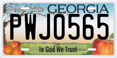 GA license plate PWJ0565