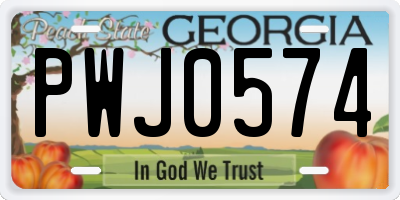 GA license plate PWJ0574