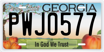 GA license plate PWJ0577