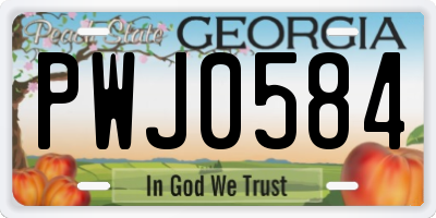 GA license plate PWJ0584