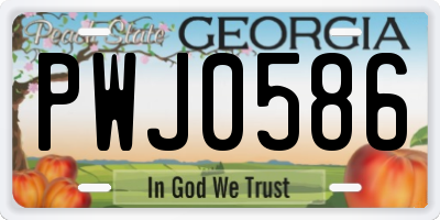 GA license plate PWJ0586