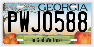GA license plate PWJ0588