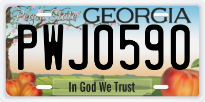 GA license plate PWJ0590