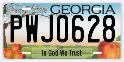 GA license plate PWJ0628