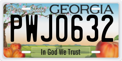 GA license plate PWJ0632