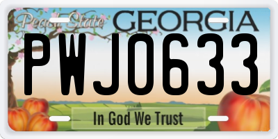 GA license plate PWJ0633