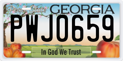 GA license plate PWJ0659