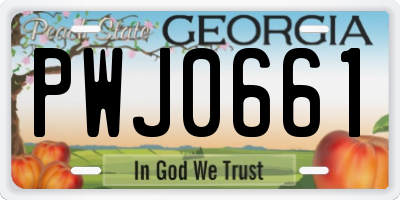 GA license plate PWJ0661