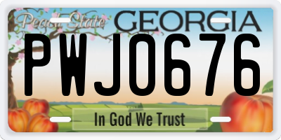 GA license plate PWJ0676