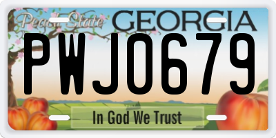 GA license plate PWJ0679