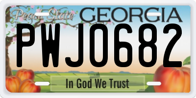 GA license plate PWJ0682