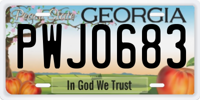 GA license plate PWJ0683