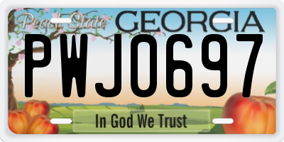 GA license plate PWJ0697