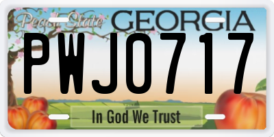 GA license plate PWJ0717