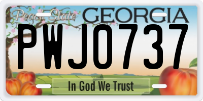 GA license plate PWJ0737