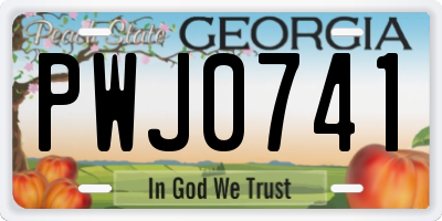 GA license plate PWJ0741