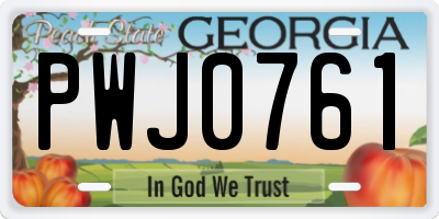 GA license plate PWJ0761