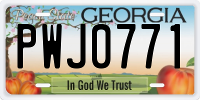GA license plate PWJ0771