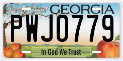 GA license plate PWJ0779