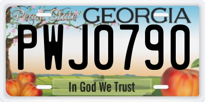 GA license plate PWJ0790