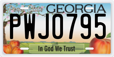 GA license plate PWJ0795