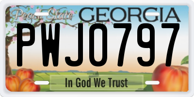 GA license plate PWJ0797