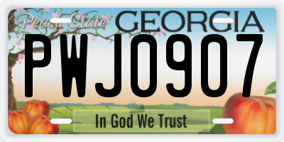 GA license plate PWJ0907