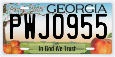 GA license plate PWJ0955