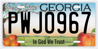 GA license plate PWJ0967