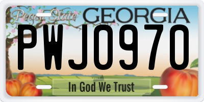GA license plate PWJ0970
