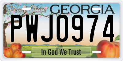 GA license plate PWJ0974