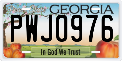 GA license plate PWJ0976