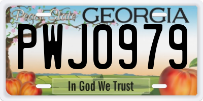 GA license plate PWJ0979