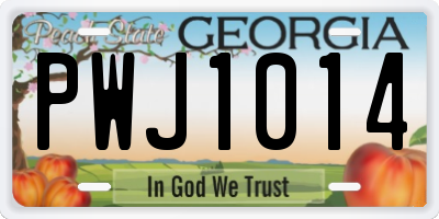 GA license plate PWJ1014