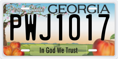 GA license plate PWJ1017