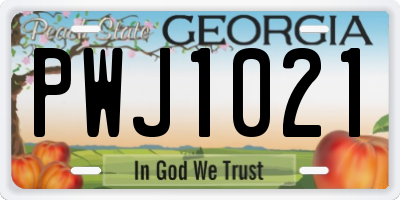 GA license plate PWJ1021
