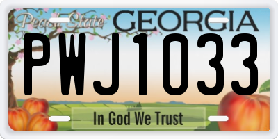 GA license plate PWJ1033