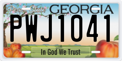 GA license plate PWJ1041